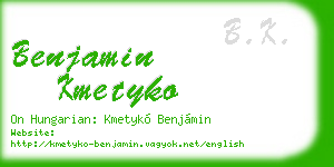 benjamin kmetyko business card