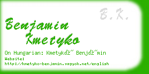 benjamin kmetyko business card